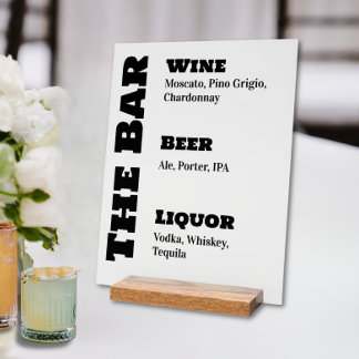 Wedding Bar Sign - Custom Acrylic Drink Display Acrylschild