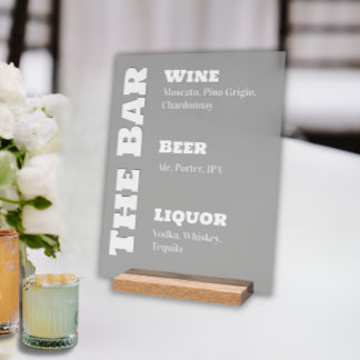 Wedding Bar Sign - Custom Acrylic Drink Display Acrylschild