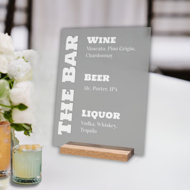 Wedding Bar Sign - Custom Acrylic Drink Display Acrylschild (Specialty Drink Wedding Bar Sign)