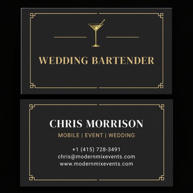 Wedding Bartender Professional Visitenkarte (Von Creator hochgeladen)