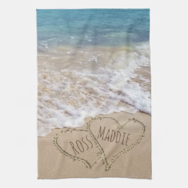 Wedding Beach Hearts Geschirrtuch