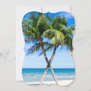 Wedding Beach Palm Trees Destiny's Destiny's Desti Einladung
