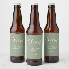 Wedding Beer Labels Elegant Typography Bierflaschenetikett