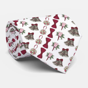 Wedding Bells Blume Boutonniere Bow Groom Krawatte