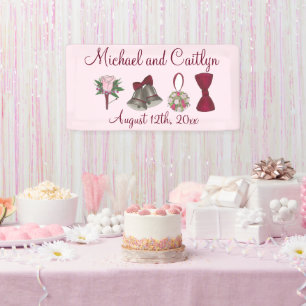 Wedding Bells Blume Bow Krawatte Bridal Rose Bouqu Banner