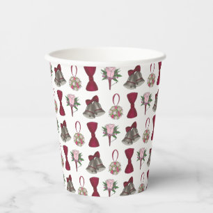 Wedding Bells Blume Bow Krawatte Bridal Rose Bouqu Pappbecher