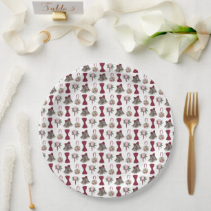 Wedding Bells Blume Bow Krawatte Bridal Rose Bouqu Pappteller