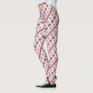 Wedding Bells Bridal Rose Blume Bowtie Leggings