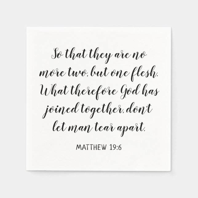 Wedding Bible Verse Matthew 19:6 Serviette (Vorderseite)