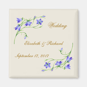 Wedding. Bluebell-Blumen Magnet
