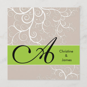 Wedding Blumenmonogramm nennt Einladung