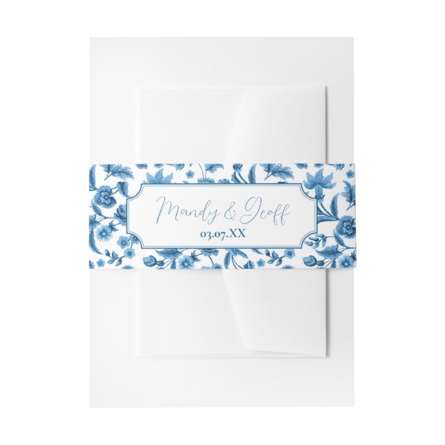 Wedding Bly Band Chintz Blue White Floral Ditsy (Vorderseite Beispiel)