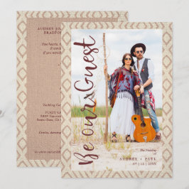 Wedding Bohemian Tribal Textile Texture Background Einladung