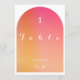 Wedding Boho Arch Sunset Ombre Tischnummer