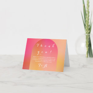 Wedding Boho Arch Sunset Ombre Vielen Dank Karte