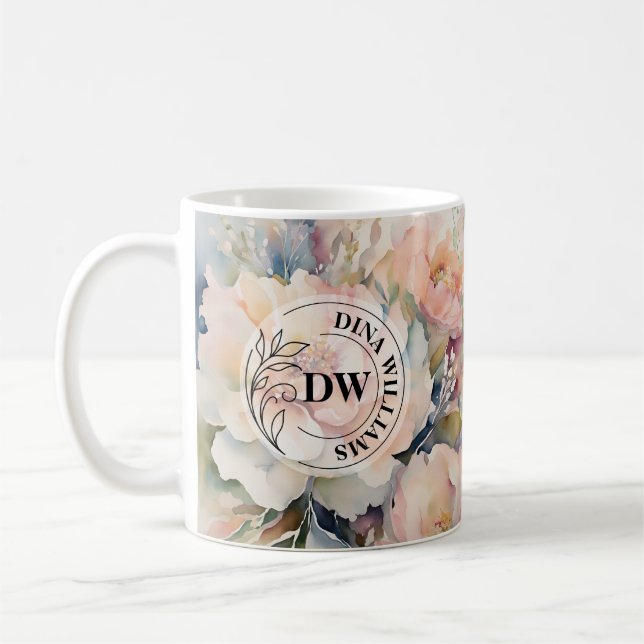 Wedding Bouquet Monogram Tasse (Links)