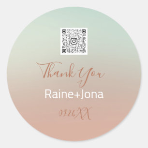 Wedding Brautparty Bevorzugung Ombre Blue Rose Runder Aufkleber