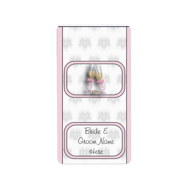Wedding Bridal Hershey Mini Candy Wrapper Labels Adressaufkleber (Vorne)