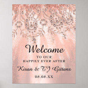 Wedding Bridal Welcome Rose Gold Royal Sweet 16. Poster