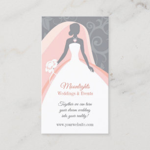 Wedding Bridal White Dress Business Card Visitenkarte