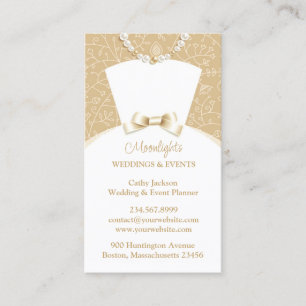 Wedding Bridal White Dress Business Card Visitenkarte