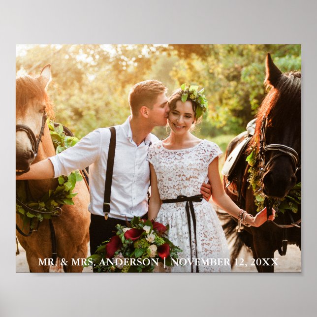 Wedding Bride and Groom Foto Mr. and Mrs. Poster (Vorne)