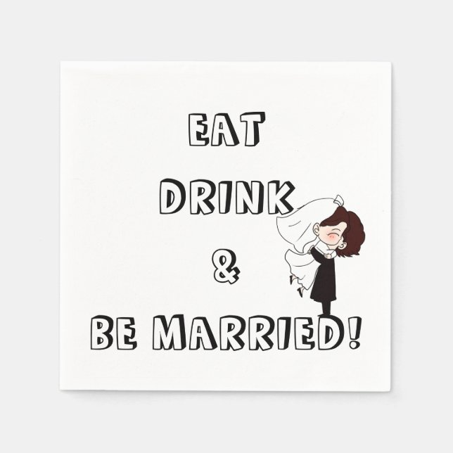 Wedding Bride and Groom Humor Serviette (Vorderseite)