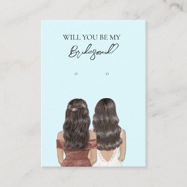 Wedding Bride Bridesmaid Earring Display Card Visitenkarte (Vorderseite)