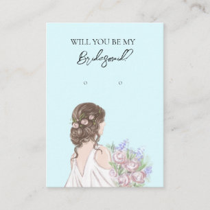 Wedding Bride Bridesmaid Earring Display Card Visitenkarte