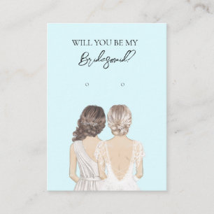 Wedding Bride Bridesmaid Earring Display Card Visitenkarte