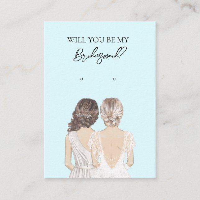 Wedding Bride Bridesmaid Earring Display Card Visitenkarte (Vorderseite)
