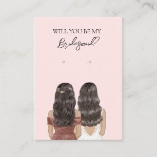 Wedding Bride Bridesmaid Earring Display Card Visitenkarte