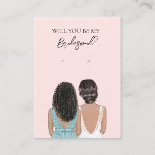 Wedding Bride Bridesmaid Earring Display Card Visitenkarte