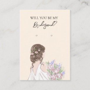 Wedding Bride Bridesmaid Earring Display Card Visitenkarte