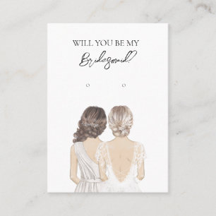 Wedding Bride Bridesmaid Earring Display Card Visitenkarte