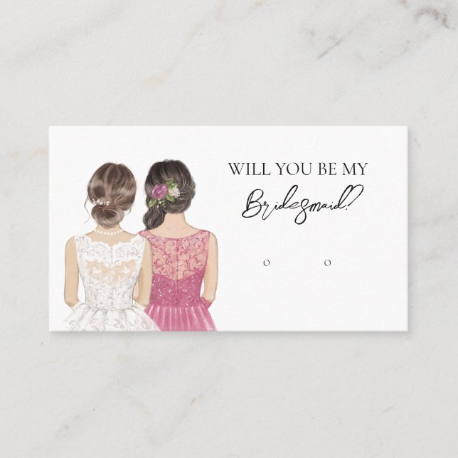 Wedding Bride Bridesmaid Earring Display Card Visitenkarte (Vorderseite)