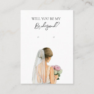 Wedding Bride Bridesmaid Earring Display Card Visitenkarte