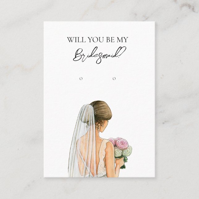 Wedding Bride Bridesmaid Earring Display Card Visitenkarte (Vorderseite)