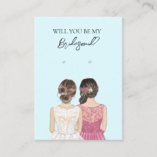 Wedding Bride Bridesmaid Earring Display Card Visitenkarte