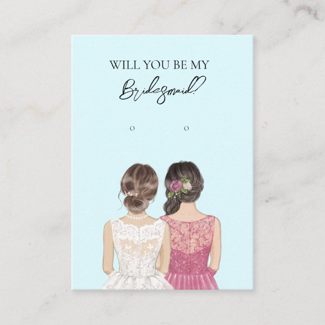 Wedding Bride Bridesmaid Earring Display Card Visitenkarte (Vorderseite)