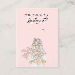 Wedding Bride Bridesmaid Earring Display Card Visitenkarte