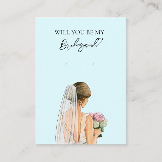 Wedding Bride Bridesmaid Earring Display Card Visitenkarte (Vorderseite)