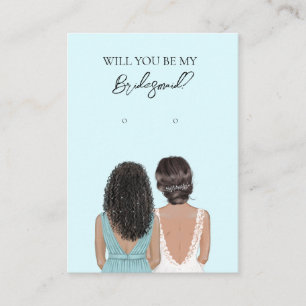 Wedding Bride Bridesmaid Earring Display Card Visitenkarte