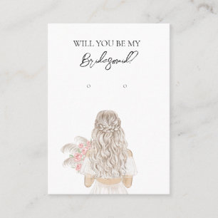 Wedding Bride Bridesmaid Earring Display Card Visitenkarte
