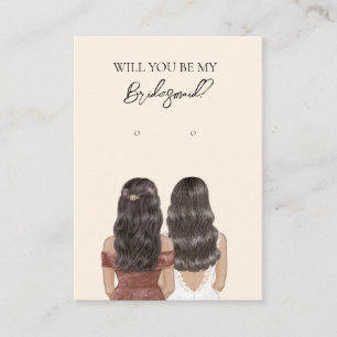 Wedding Bride Bridesmaid Earring Display Card Visitenkarte