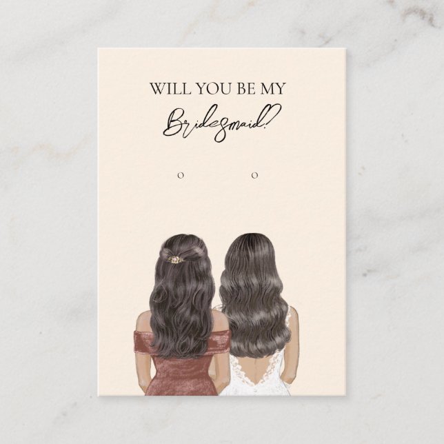 Wedding Bride Bridesmaid Earring Display Card Visitenkarte (Vorderseite)