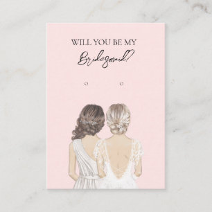 Wedding Bride Bridesmaid Earring Display Card Visitenkarte