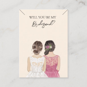 Wedding Bride Bridesmaid Necklace Display Card Visitenkarte