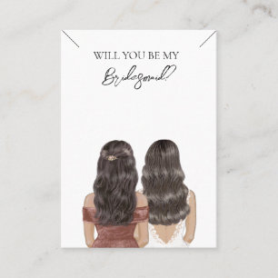 Wedding Bride Bridesmaid Necklace Display Card Visitenkarte