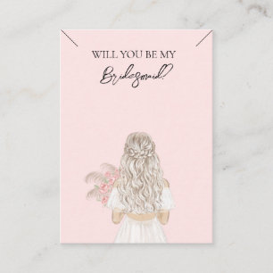 Wedding Bride Bridesmaid Necklace Display Card Visitenkarte